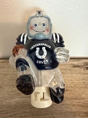 Indianapolis Colts Clear Football Player Night Light - Navy & White